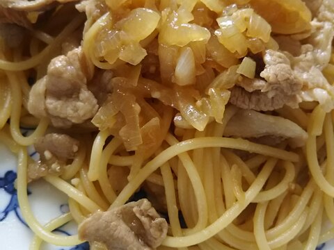 玉ねぎと豚肉のパスタ(^^)